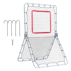 Baseball And Softball Rebounder Net, 3.5 x 6 ft PitchBack Baseball Pitching Nest, Softball Pitchback Net, Fielding Trainer, Bounce Back Net for Fielding/Throwing Practice, 5 Adjustable Angles