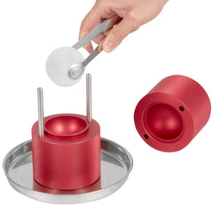 Ice Ball Press, 6cm Ice Ball Maker, Aircraft Al Alloy Ice Ball Press Kit for 60mm Ice Sphere, Ice Press with Tong and Drip Tray, for Whiskey, Cocktail, Bourbon, Scot on Party & Holiday, Red