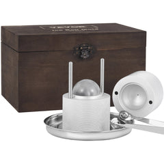 VEVOR Ice Ball Press Kit, Aircraft Al Alloy Ice Press with Ice Block Mold, Large Mat, Tong, Drip Tray, One Glass, Round Ice Ball Maker 2.4"/60 mm Ice Sphere, for Whiskey, Cocktail on Party & Holiday