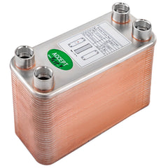 Heat Exchanger 3"x7.5" 60 Plates Brazed Plate Heat Exchanger 316L 1/2" BSP FPT Heat Exchanger EATB12 Beer Wort Chiller for Hydronic Heating