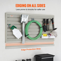 Slatwall Panels, 121.9 x 30.48 cm Gray Garage Wall Panels (Set of 2 Panels), Heavy Duty Garage Wall Organizer Panels Display Perfect for Retail Store, Garage Wall, and Craft Storage Organization