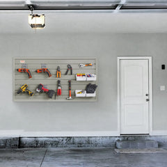 Slatwall Panels, 121.9 x 30.48 cm Gray Garage Wall Panels (Set of 2 Panels), Heavy Duty Garage Wall Organizer Panels Display Perfect for Retail Store, Garage Wall, and Craft Storage Organization