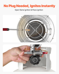 Propane Tank Top Heater with Portable Trolley, 15000 BTU Rapid Heating 180-Degree Infrared Radiant Tank Top Gas Heater for 9-18kg Propane Tanks, for Ice Fishing/ Hunting/Outdoor Single Burner