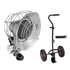 Propane Tank Top Heater with Portable Trolley, 15000 BTU Rapid Heating 180-Degree Infrared Radiant Tank Top Gas Heater for 9-18kg Propane Tanks, for Ice Fishing/ Hunting/Outdoor Single Burner