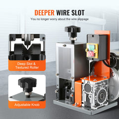 Automatic Wire Stripping Machine, 0.06''-1.18'' Electric Motorized Cable Stripper, 180 W, 60 ft/min Wire Peeler with Visible Stripping Depth Reference, for Scrap Copper Recycling