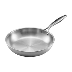 Tri-Ply Stainless Steel Frying Pan, 3 Piece (240, 280, 320 mm), Cooking Skillet with Heat-Resistant Handle, Chef's Kitchen Cookware, Oven, Gas, Electric, Induction, Dishwasher Compatible, Silver