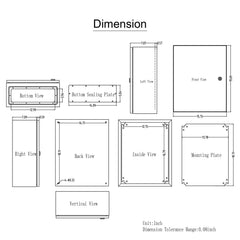 Steel Electrical Box, 50x40x20 cm, 304 Stainless Steel Electrical Enclosure Box, Wall-Mounted Outdoor Electrical Electronic Equipment Enclosure with Mounting Plate Hinges Lock, IP66 Waterproof