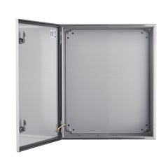 Steel Electrical Box, 60x50x20 cm, 304 Stainless Steel Electrical Enclosure Box, Wall-Mounted Outdoor Electrical Electronic Equipment Enclosure with Mounting Plate Hinges Lock, IP66 Waterproof