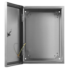 Steel Electrical Box, 60x50x20 cm, 304 Stainless Steel Electrical Enclosure Box, Wall-Mounted Outdoor Electrical Electronic Equipment Enclosure with Mounting Plate Hinges Lock, IP66 Waterproof