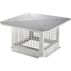 Chimney Cap 304.8 x 304.8mm, 304 Stainless Steel Fireplace Chimney Cover, Not Easily Toppled & Practical Accessories & Easy Installation, Fits Mesh Flue Covers Outside Clay Flue Shingles, Silver