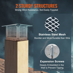 Chimney Cap 9” x 9” 304Stainless Steel Fireplace Flue Caps Cover Mesh