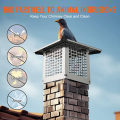 Chimney Cap 9” x 9” 304Stainless Steel Fireplace Flue Caps Cover Mesh