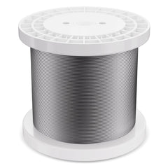 Wire Rope Kit, 3.18 mm 305 m 316 Stainless Steel Cable with Cutter and Gloves, 7.1KN Breaking Strength, 7x7 Strands Construction Marine Aircraft Grade for Handrail Stair Decking Fence Outdoors
