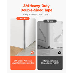 Stainless Steel Wall Corner Protector, 38 x 38 x 2436 mm, 10 Pack Metal Corner Guards, 304 Stainless Steel Edge Trim 90-Degree Angle for Home,Office,Commercial Wall Protection, with 3m Tape