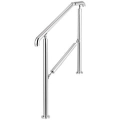 3 Step Railing Stainless Steel Transitional Handrail fit for Level Surface and 1 to 3 Steps Adjustable Stair Railing Indoor Outdoor Step Railings 220lb Capacity W/ Installation Kit Porch DIY