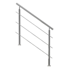 47.2in Handrails for Outdoor Steps 3 Crossbars Staircase for Porch Deck