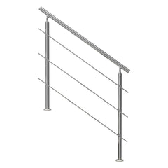 47.2in Handrails for Outdoor Steps 3 Crossbars Staircase for Porch Deck