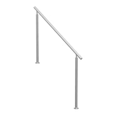 Handrails for Outdoor Steps, 59 in/ 150cm Length Stair Hand Rail Kit, Transitional Stainless Steel Railings with Installation Kit, Double-column Staircase Handrails for Seniors,Porch & Deck