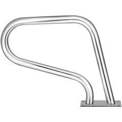 Pool Rail 32x23 Pool Railing 304 Stainless Steel 250LBS Load Capacity Silver Rustproof Pool Handrail Humanized Swimming Pool Handrail with Blue Grip Cover & M8 Drill Bit & Self-Taping Screws