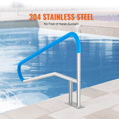 Pool Handrail 54 x 36 inch Stainless Steel with Base Plate for Spas