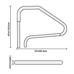 Pool Handrail 46 x 37 inch Stainless Steel (Pre-built) for Indoor/Outdoor