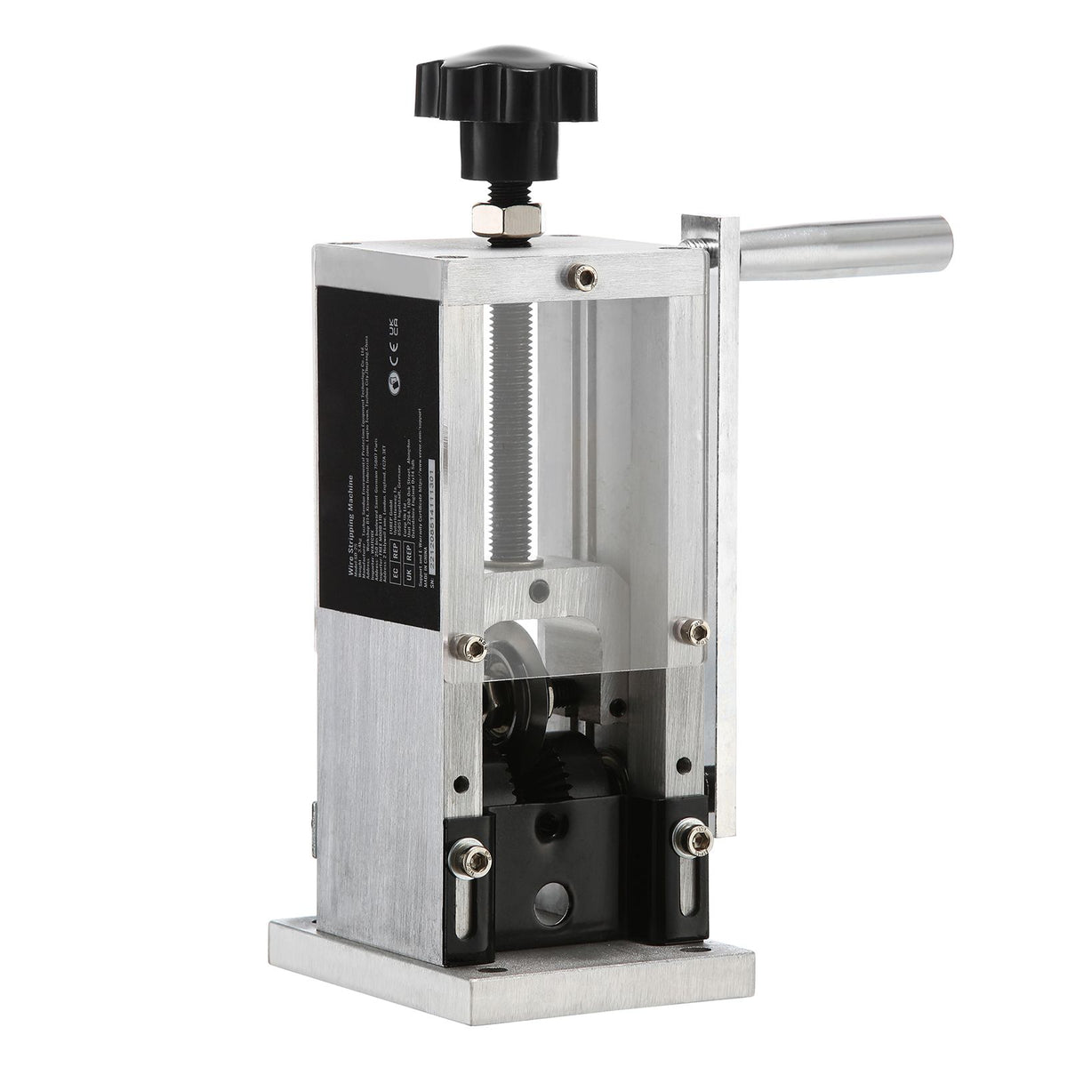 Manual Wire Stripping Machine, 0.06''-0.98'' Copper Stripper with Hand Crank or Drill Powered, Visible Stripping Depth Reference, Portable Aluminum Frame Wire Peeler for Scrap Copper Recycling