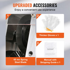 Manual Wire Stripping Machine, 0.06''-0.98'' Copper Stripper with Hand Crank or Drill Powered, Visible Stripping Depth Reference, Portable Aluminum Frame Wire Peeler for Scrap Copper Recycling