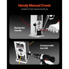Manual Wire Stripping Machine, 0.06''-1.5'' Copper Stripper with Hand Crank or Drill Powered, Visible Stripping Depth Reference, Portable Aluminum Frame Wire Peeler for Scrap Copper Recycling