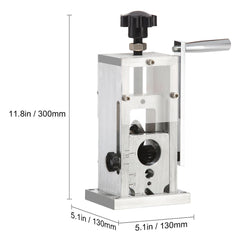 Manual Wire Stripping Machine, 0.06''-1.5'' Copper Stripper with Hand Crank or Drill Powered, Visible Stripping Depth Reference, Portable Aluminum Frame Wire Peeler for Scrap Copper Recycling