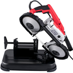 Portable Band Saw,with Removable Alloy Steel Base Cordless Band Saw,127mm Cutting Capacity Hand held Band Saw,Variable Speed Portable Bandsaw, 10Amp Motor Deep Cut Band saw for Metal Wood
