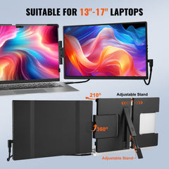 Laptop Screen Extender 14in HD 1080P Portable Monitor for 13"-17" Laptop