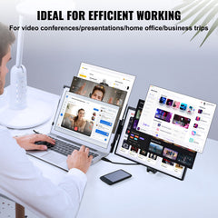 Laptop Screen Extender 14in HD 1080P Portable Monitor for 13"-17" Laptop
