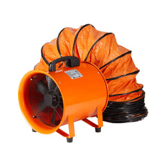 Portable Ventilator, 203.2mm/8inch Heavy Duty Cylinder Fan with 10m Duct Hose, 145W Strong Shop Exhaust Blower 1020CFM, Industrial Utility Blower for Sucking Dust, Smoke, Smoke Home/Workplace