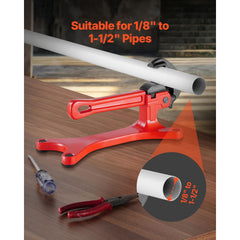 Portable Pipe Vise, Lightweight Aluminum Pipe Vise with 1/8" to 1-1/2" Clamping Capacity, Ideal for Onsite Plumbing Installation, Repair, and Maintenance