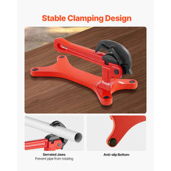 Portable Pipe Vise, Lightweight Aluminum Pipe Vise with 1/8" to 1-1/2" Clamping Capacity, Ideal for Onsite Plumbing Installation, Repair, and Maintenance
