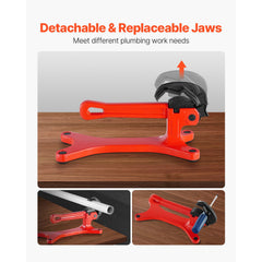 Portable Pipe Vise, Lightweight Aluminum Pipe Vise with 1/8" to 1-1/2" Clamping Capacity, Ideal for Onsite Plumbing Installation, Repair, and Maintenance