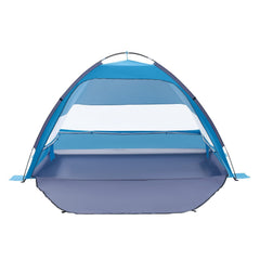 Beach Tent Sun Shelter for 4 Person, UPF 50+ Protection, Portable Sun Shade Canopy with Carrying Bag & Sand Pockets, Lightweight and Easy Setup Beach Umbrella for Camping Fishing Outdoor Picnic