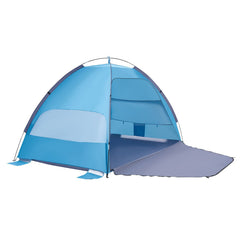 Beach Tent Sun Shelter for 4 Person, UPF 50+ Protection, Portable Sun Shade Canopy with Carrying Bag & Sand Pockets, Lightweight and Easy Setup Beach Umbrella for Camping Fishing Outdoor Picnic