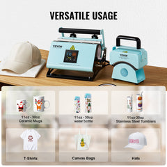 2 in 1 Tumbler and Hat Heat Press Machine Heat Machine for Caps Hats Mugs