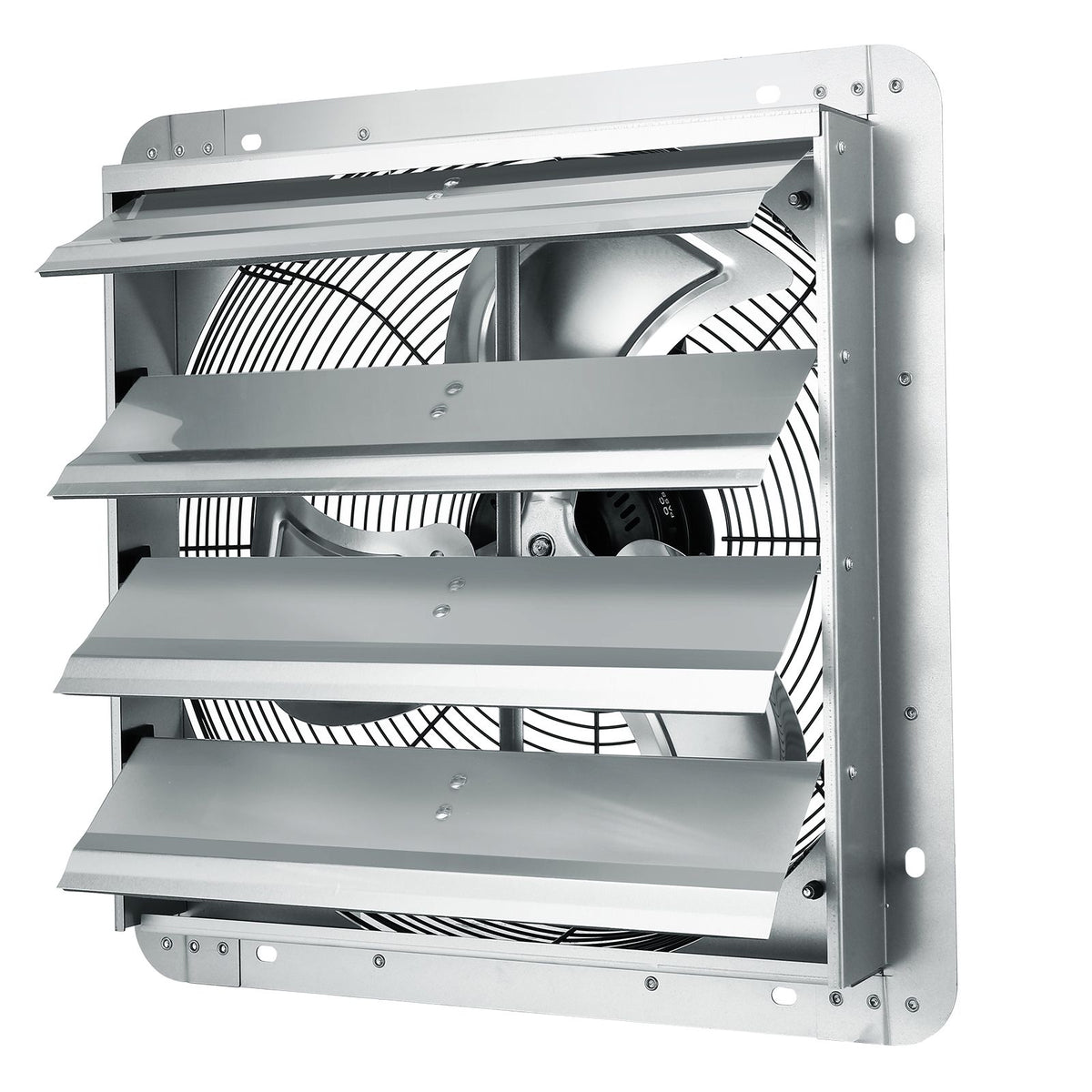 Shutter Exhaust Fan, 406 mm High-speed 1400RPM 1506 CFM, Aluminum Wall Mount Attic Fan with AC-motor, Ventilation and Cooling for Greenhouses, Garages, Sheds, Shops