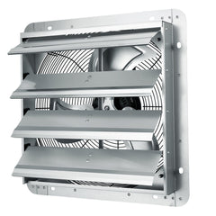Shutter Exhaust Fan, 406 mm High-speed 1400RPM 1506 CFM, Aluminum Wall Mount Attic Fan with AC-motor, Ventilation and Cooling for Greenhouses, Garages, Sheds, Shops