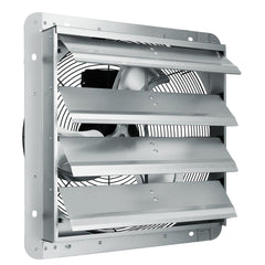 Shutter Exhaust Fan, 406 mm High-speed 1400RPM 1506 CFM, Aluminum Wall Mount Attic Fan with AC-motor, Ventilation and Cooling for Greenhouses, Garages, Sheds, Shops