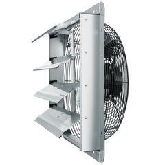 Shutter Exhaust Fan, 406 mm High-speed 1400RPM 1506 CFM, Aluminum Wall Mount Attic Fan with AC-motor, Ventilation and Cooling for Greenhouses, Garages, Sheds, Shops