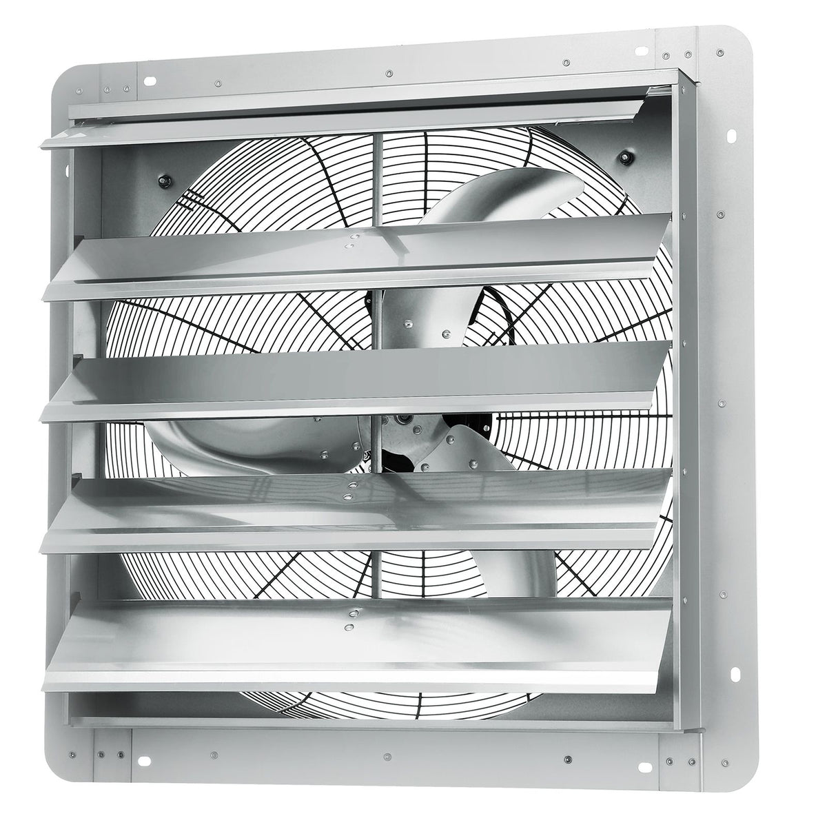 Shutter Exhaust Fan, 610 mm High-speed 1400RPM 2892 CFM, Aluminum Wall Mount Attic Fan with AC-motor, Ventilation and Cooling for Greenhouses, Garages, Sheds, Shops