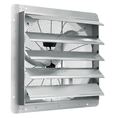 Shutter Exhaust Fan, 610 mm High-speed 1400RPM 2892 CFM, Aluminum Wall Mount Attic Fan with AC-motor, Ventilation and Cooling for Greenhouses, Garages, Sheds, Shops