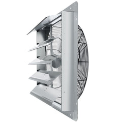 Shutter Exhaust Fan, 610 mm High-speed 1400RPM 2892 CFM, Aluminum Wall Mount Attic Fan with AC-motor, Ventilation and Cooling for Greenhouses, Garages, Sheds, Shops