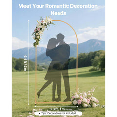 Arch Backdrop Stand, 2 x 1 m, Stable Structure, Easy Assembly, 1 Set Gold Metal Arch Backdrop Stand for Wedding, Birthday Party, Graduation, Holiday Celebration, and Ceremony Decoration