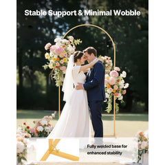 Arch Backdrop Stand, 2 x 1 m, Stable Structure, Easy Assembly, 1 Set Gold Metal Arch Backdrop Stand for Wedding, Birthday Party, Graduation, Holiday Celebration, and Ceremony Decoration