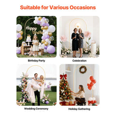 Arch Backdrop Stand, 2 x 1 m, Stable Structure, Easy Assembly, 1 Set Gold Metal Arch Backdrop Stand for Wedding, Birthday Party, Graduation, Holiday Celebration, and Ceremony Decoration