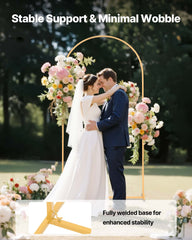 Arch Backdrop Stand, 2 x 1 m, Stable Structure, Easy Assembly, 1 Set Gold Metal Arch Backdrop Stand for Wedding, Birthday Party, Graduation, Holiday Celebration, and Ceremony Decoration